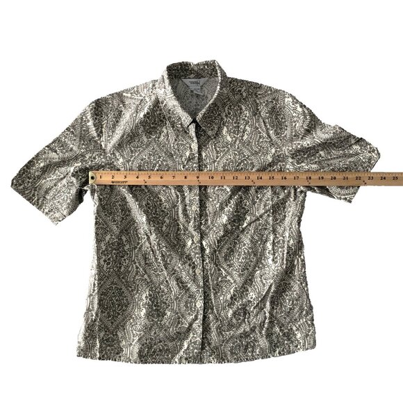 Northern Reflections Womens S/P Paisley Floral Cotton Button Down Shirt Top - Picture 4 of 7